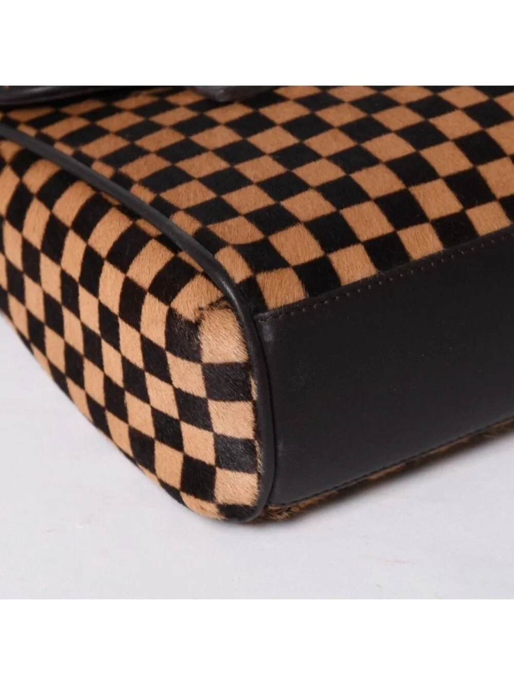 Louis Vuitton Lion Handbag Brown Leather Damier Sauvage Gold